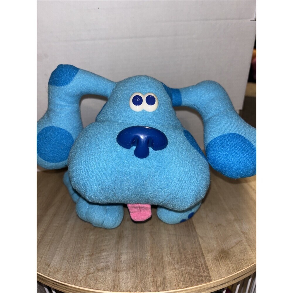 Vintage 1997 Plush Blues Clues Pose-A-Blue 8" Blue PBS Dog Tyco Stuffed